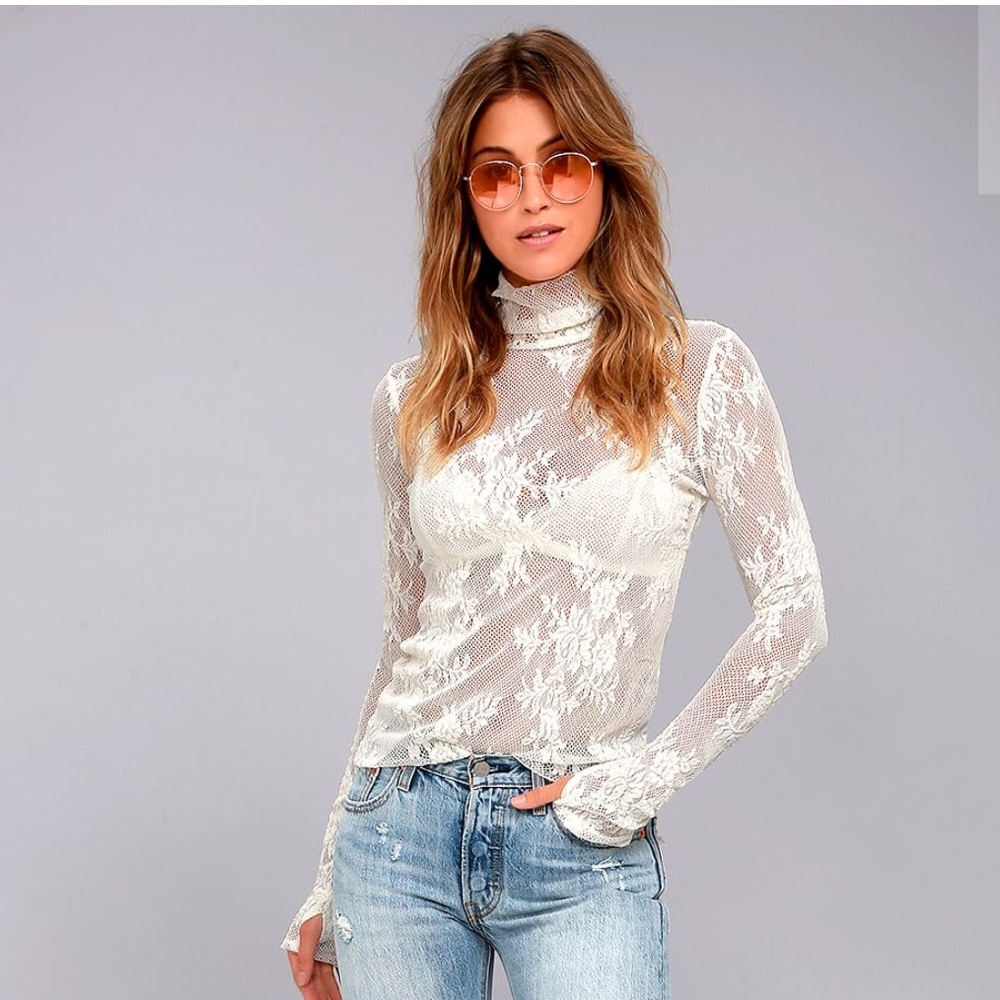Free People Sweet Secrets White Lace Top